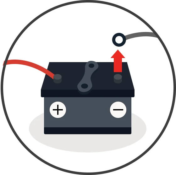 バッテリーのマイナス端子を外す