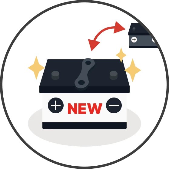 取付金具を外し新しいバッテリーを載せる